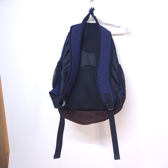 Eddie Bauer Bags Vintage Eddie Bauer Backpack Blue W Suede Bottom